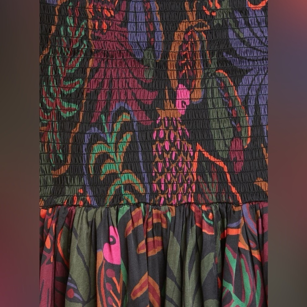 FARM RIO Frutis Dream Long‎ Sleeve Minidress Size Small - Picture 14 of 16